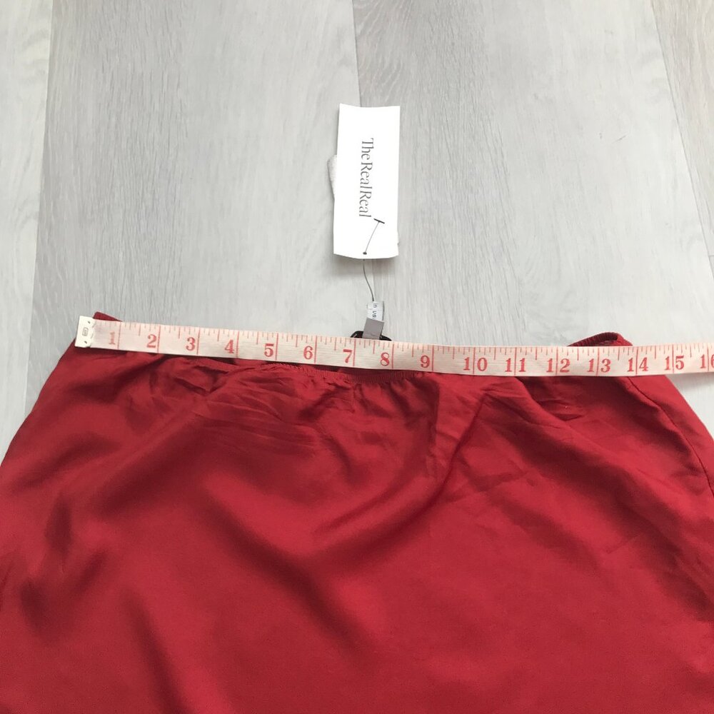 MORGANE LE FAY SLIP SKIRT RED 100% SILK ELASTIC WAISTBAND MEDIUM - Picture 4 of 9
